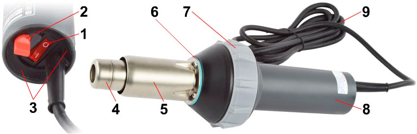 Промышленный фен TRIAC BT-2000W (ADR tools) состав узлы детали Промышленный фен TRIAC BT-2000W (ADR tools) состав узлы детали