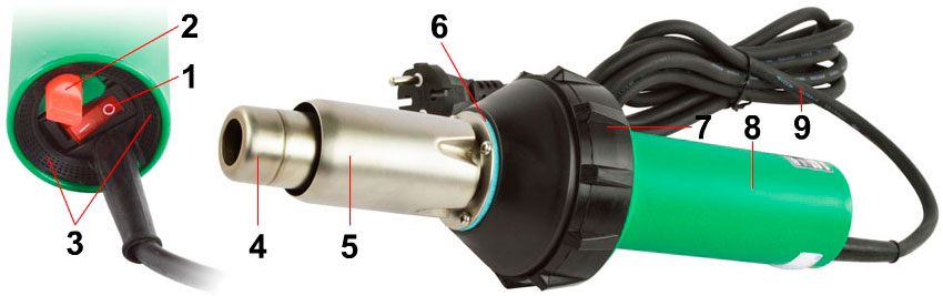 Термофен TRIAC ST-2000W (ADR tools) состав узлы детали